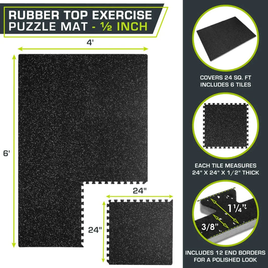 Rubber Flooring Gym Mats with EVA Foam