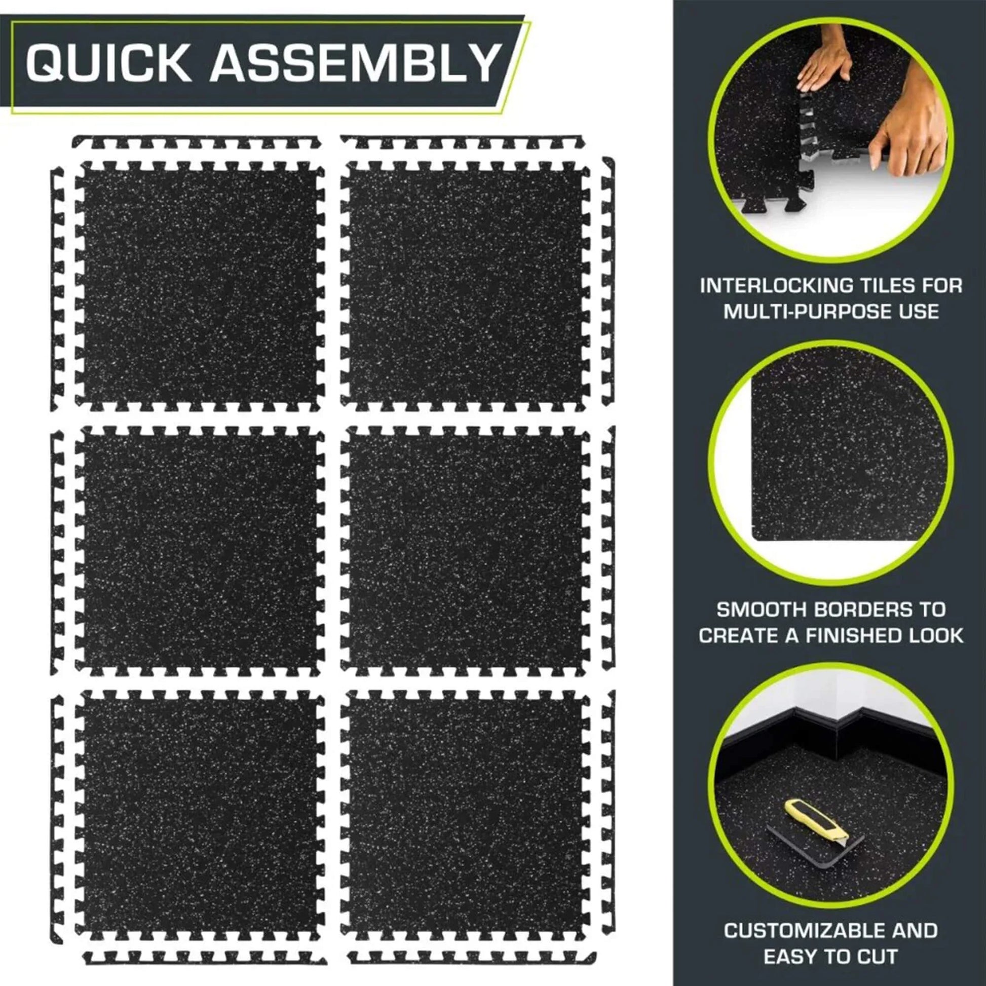 Rubber Flooring Gym Mats with EVA Foam